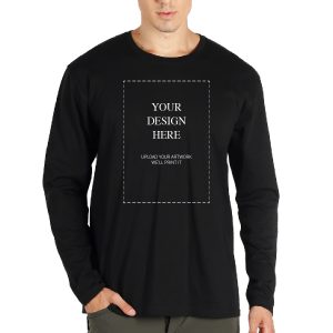 Custom Long Sleeve Shirt Men Black