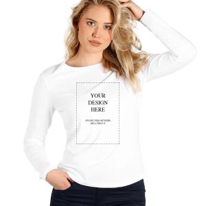 Custom Long Sleeve Shirt Woman White