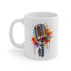 Colorful Vintage Microphone Art Mug