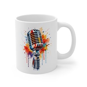 Colorful Vintage Microphone Art Mug