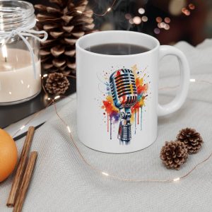 Colorful Vintage Microphone Art Mug