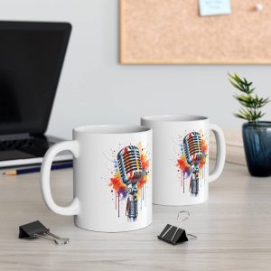 Colorful Vintage Microphone Art Mug
