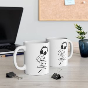 Lost in Music Headphones Mug