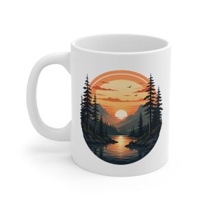 Mountain Sunset Lake Landscape Mug