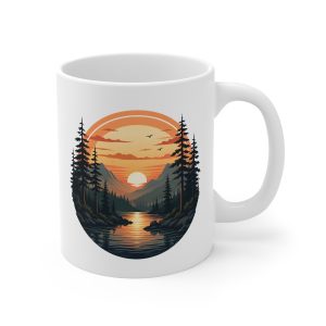 Mountain Sunset Lake Landscape Mug