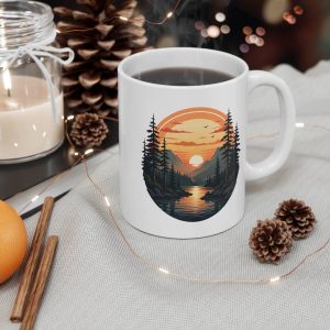 Mountain Sunset Lake Landscape Mug