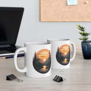 Mountain Sunset Lake Landscape Mug