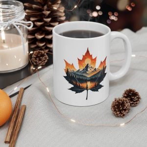 Maple Leaf Mountain Lake Mug