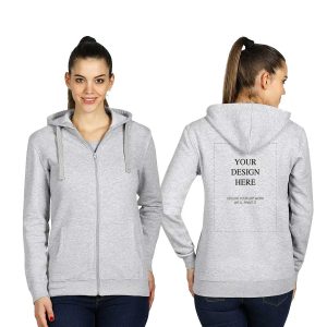 Custom Unisex Zip Hoodie Ash