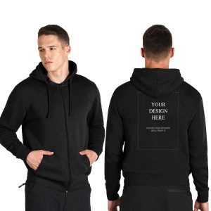 Custom Unisex Zip Hoodie Black
