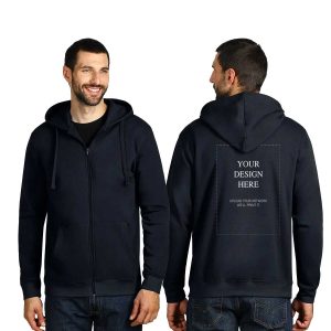 Custom Unisex Zip Hoodie Dark Blue