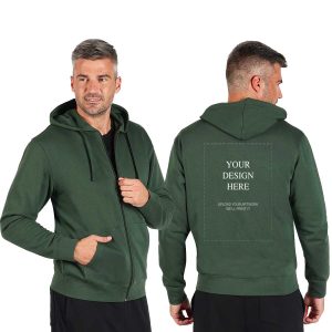 Custom Unisex Zip Hoodie Green
