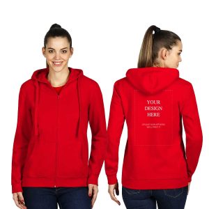Custom Unisex Zip Hoodie Red