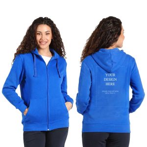 Custom Unisex Zip Hoodie Royal Blue